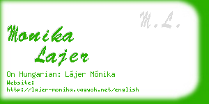 monika lajer business card